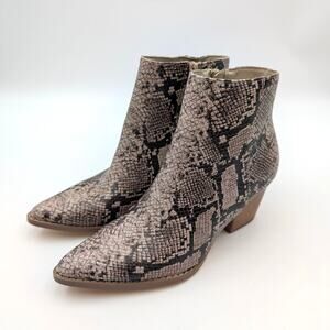 Lulus X Matisse Spirit Ankle Booties Snakeskin Print Womens Size US6M EU37